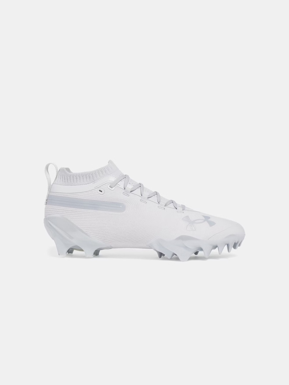 Under Armour All-White Men's Mid-Cut Football Cleats